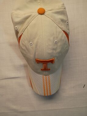 Cream and Orange 'T' Baseball Cap